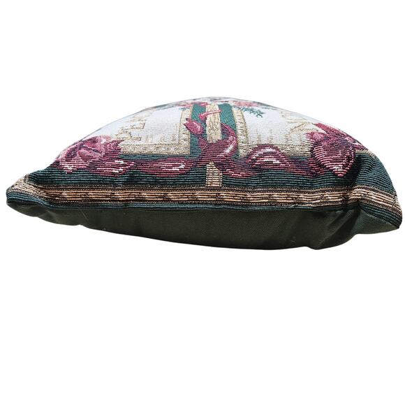 VTG Christmas Needlepoint Decorative Throw Pillow Peace Joy Noel Cheer 16.5"x11" - Picture 6 of 7